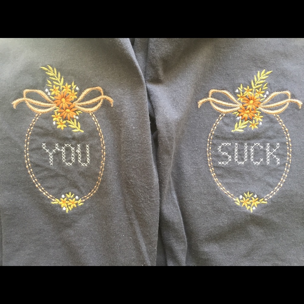 Locher’s embroidered 3/4 length tee